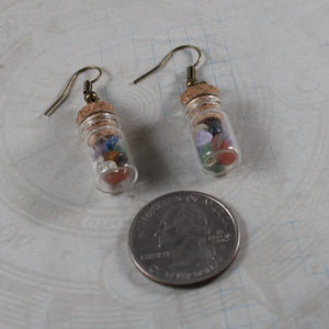 Semi-Precious 7 Chakra Affirmation Jar Earrings